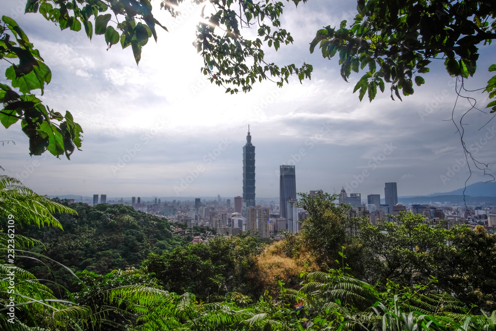 View of Taipei 101 in Taipei from Elephant Mountain