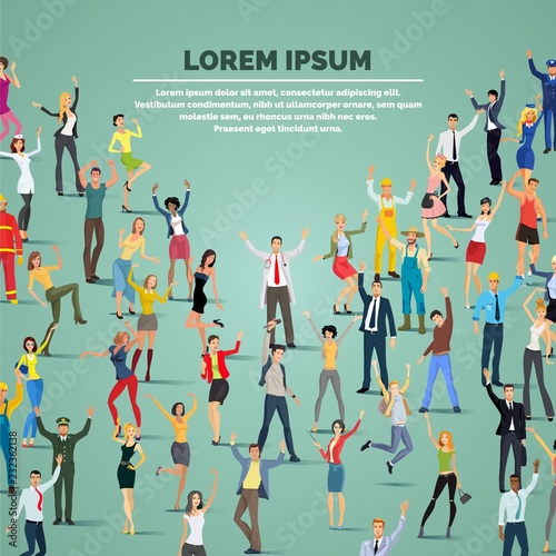 crowd of joyful people. vector illustration