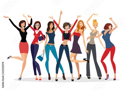 attractive women playing in happiness.