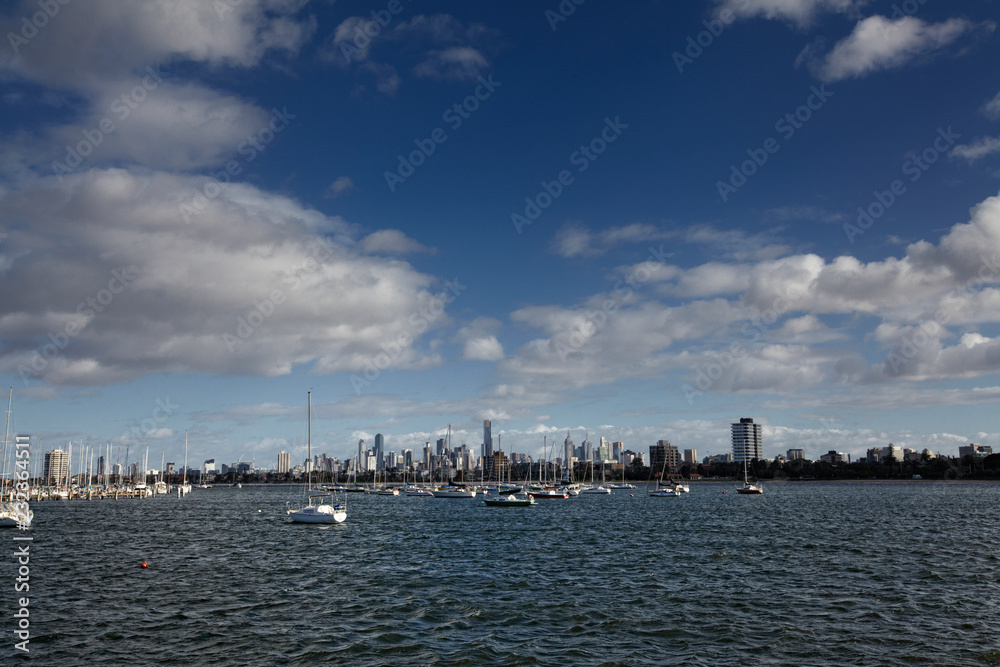 Melbourne city view from St. Kilda