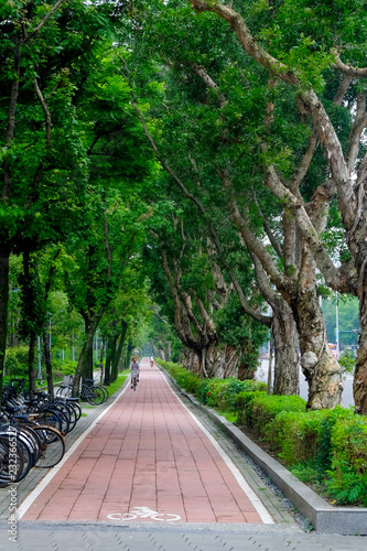 Urban Street Impression of Taipei in Taiwan photo