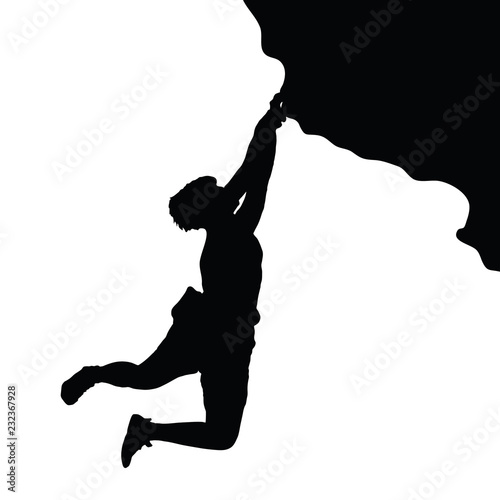 man silhouette on cliff illustration