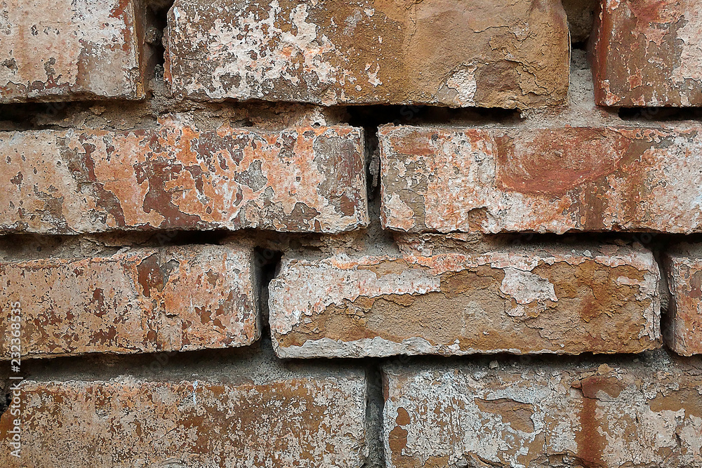 Red grunge brick wall background or texture. Red grunge brick wall background or texture.