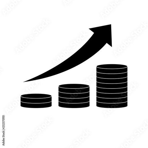Salary Progress coin graph, logo on white background