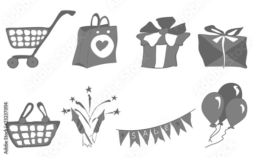 simple elements for sale and patterns black on white