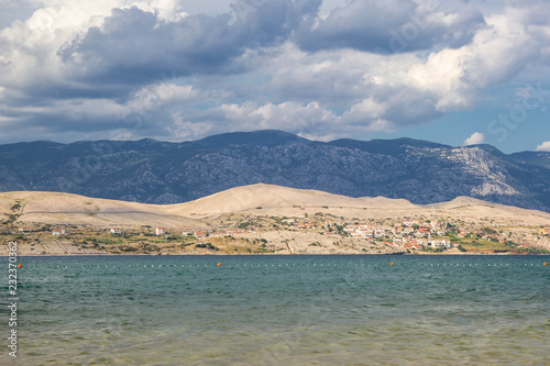 view of Svetioy duh beach on Pag island, Croatia