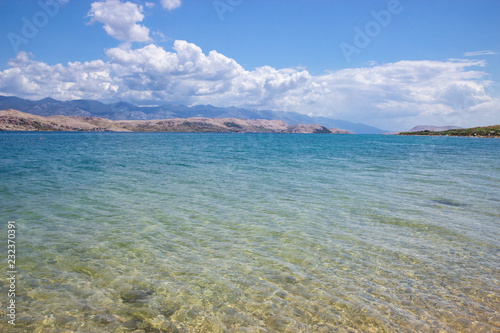 view of Svetioy duh beach on Pag island, Croatia