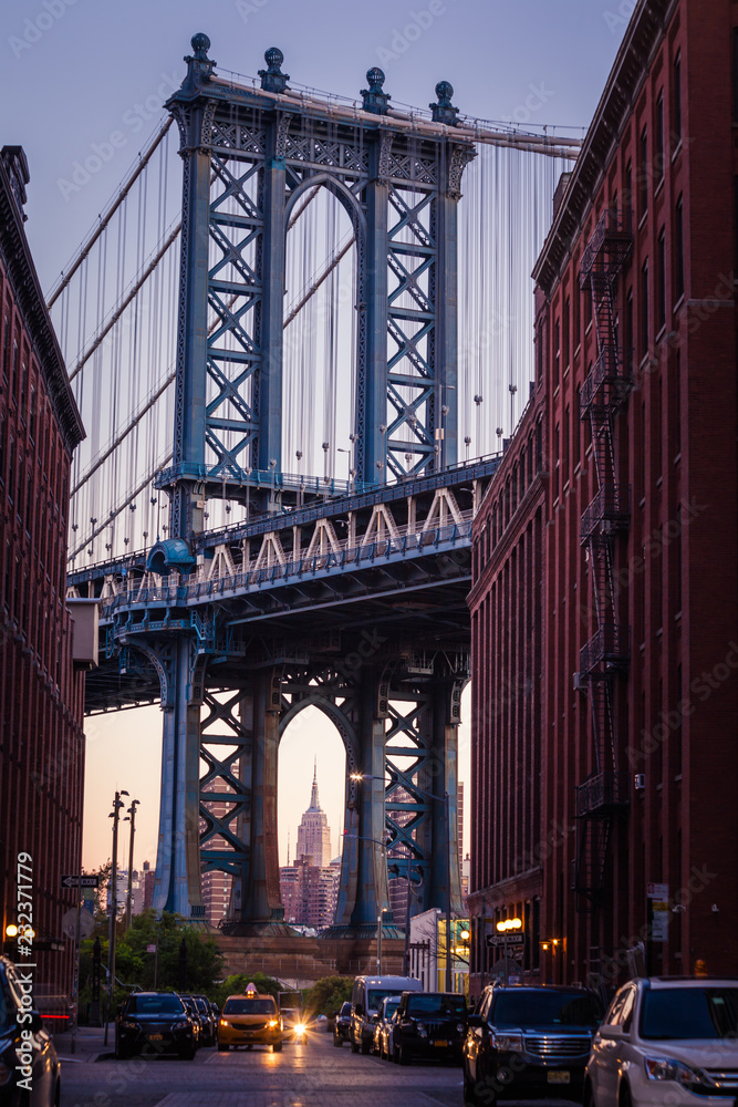 Manhattan Bridge Street View View Of Manhattan Bridge From Washington Street (Dumbo), New York City, Usa  Stock Photo | Adobe Stock
