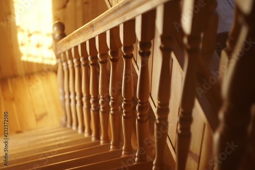 Fotografie, Obraz wooden pine stairs