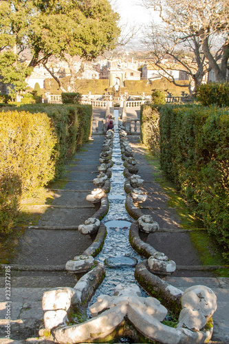 fountains and  garden of villa lante photo