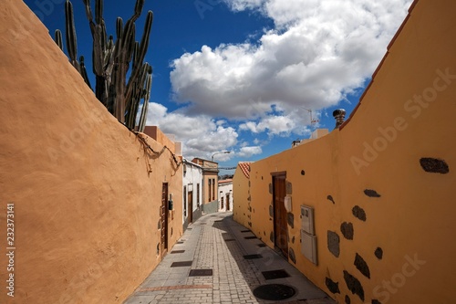 Alley Calle la Paz, typical houses, old town, Aguimes, Gran Canaria, Canary Islands, Spain, Europe photo