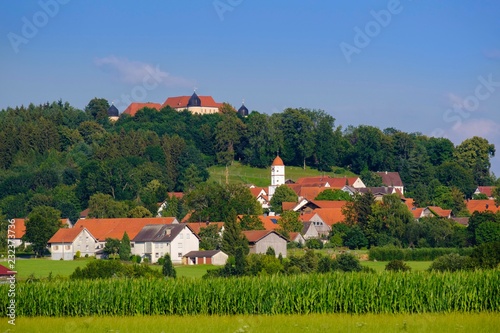 Kronburg with castle Kronburg, Unterallgau, Allgau, Swabia, Bavaria, Germany, Europe photo