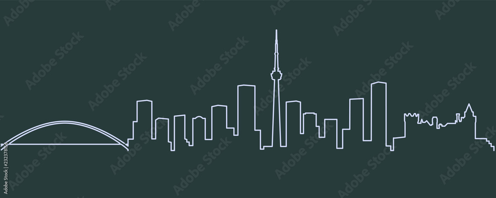 Fototapeta premium Skyline Toronto Single Line