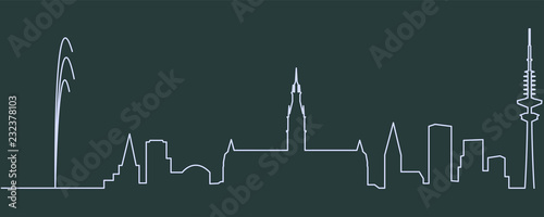 Hamburg Single Line Skyline