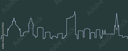 Leipzig Single Line Skyline