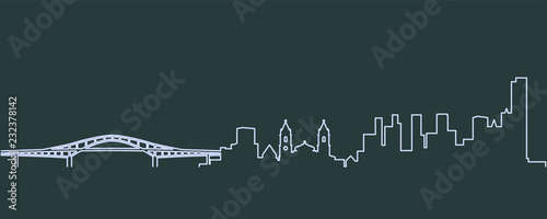 Panama Single Line Skyline