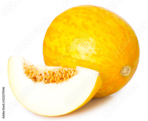 Fresh melon on white background
