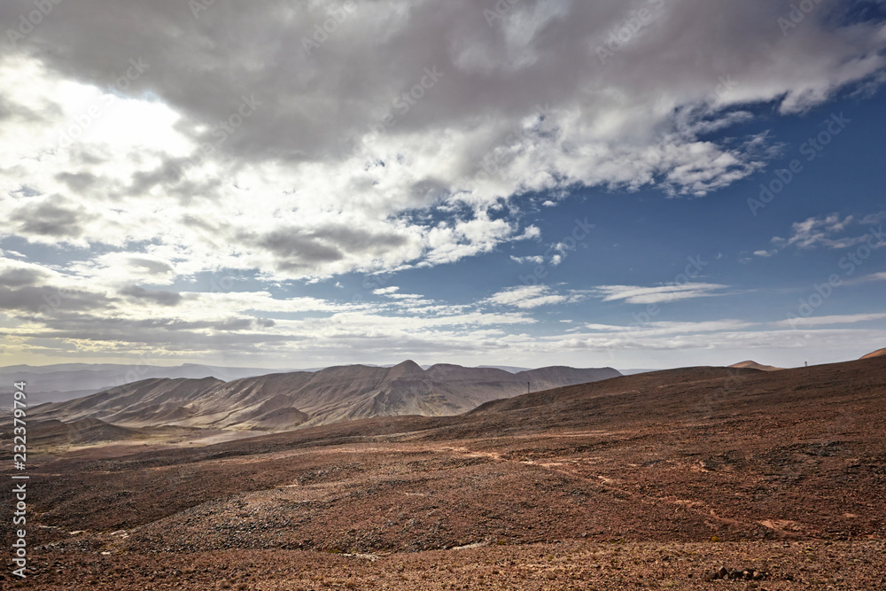 Desert mountain scenery. Moroccan desert scenic landscape