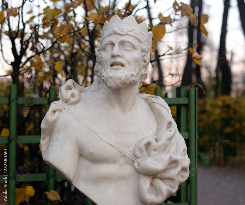 Statue of King Midas at evening.