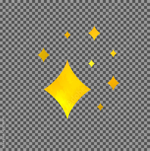 Vector Shine Golden Symbol, Isolated on Transparent Background Design Elemet.