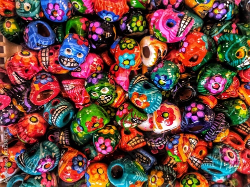 Colorful Candy Skulls in Mexico
