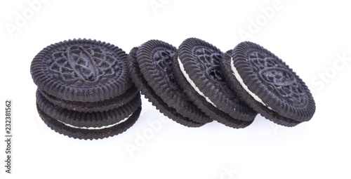 cookies and cream on white background