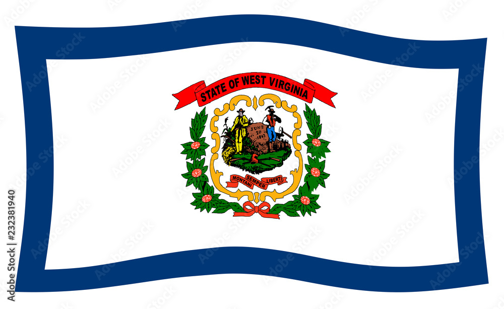 West Virginia State Flag Waving In The Wind West Virginia State Flag Waving In The Wind