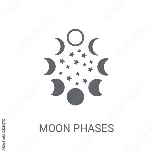 Moon phases icon. Trendy Moon phases logo concept on white background from Astronomy collection