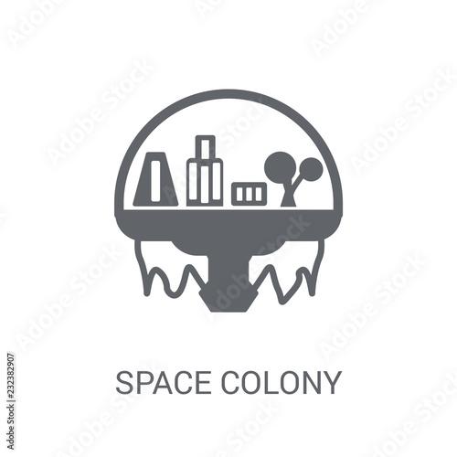 Space colony icon. Trendy Space colony logo concept on white background from Astronomy collection