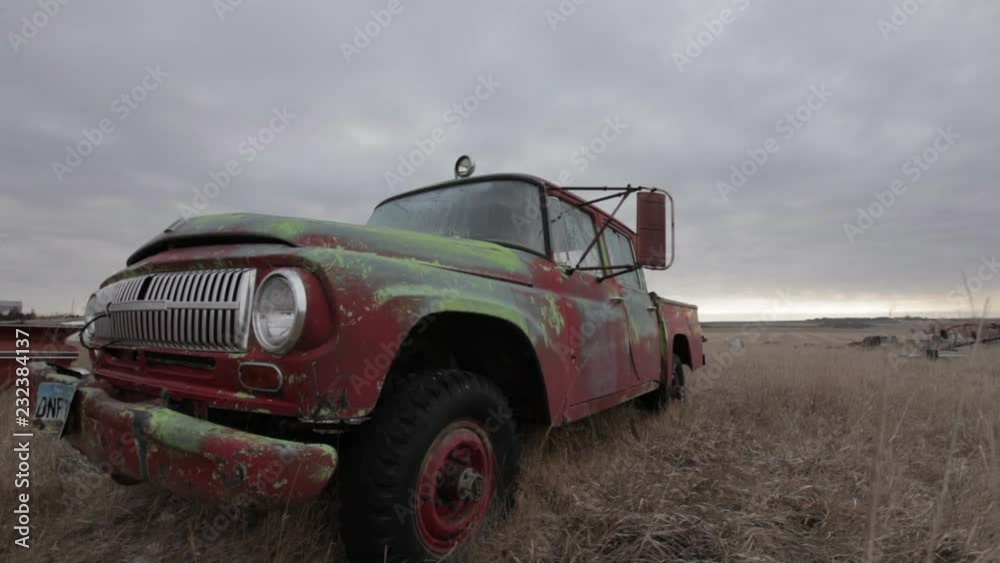 rusty old pickup truck abandoned