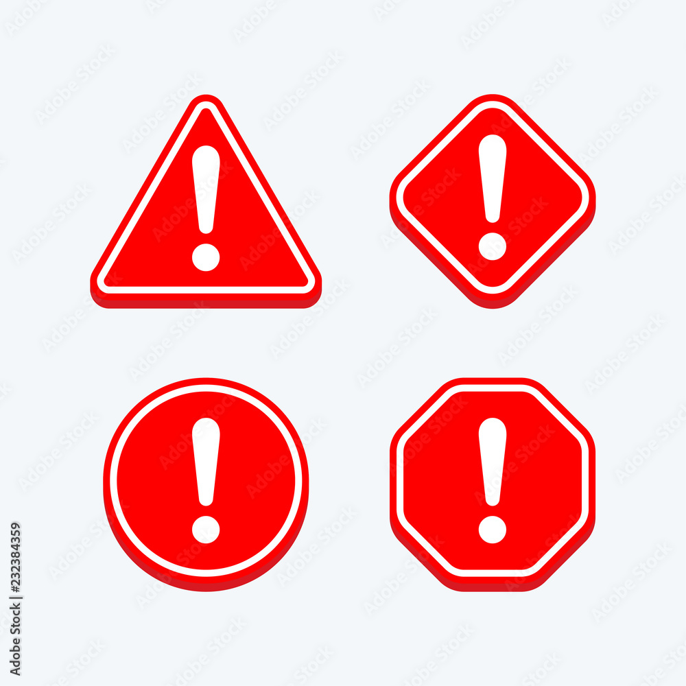 Hazard warning sign with exclamation mark symbol Hazard warning sign with exclamation mark symbol
