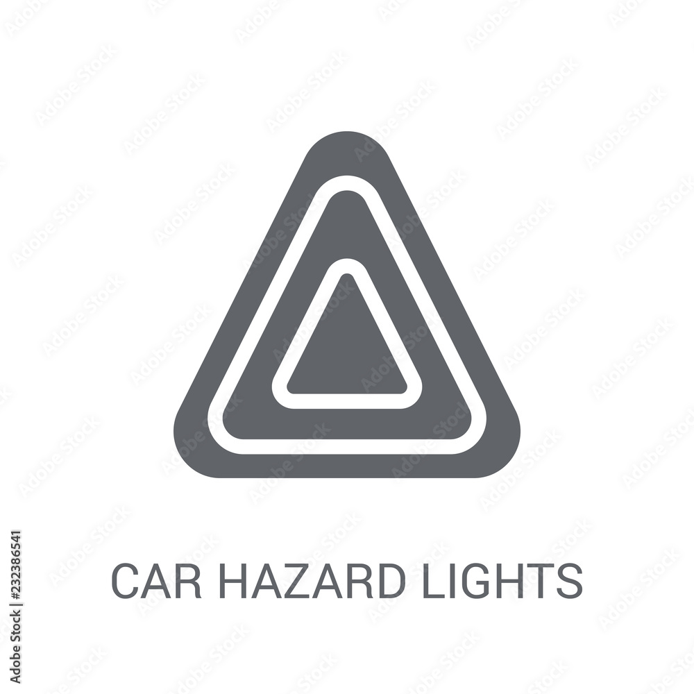 Vecteur Stock car hazard lights icon. Trendy car hazard lights logo