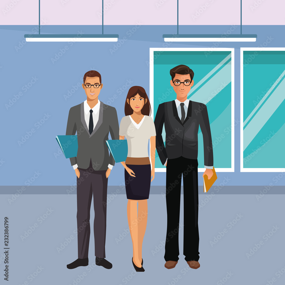 Fototapeta premium business coworkers executives cartoon