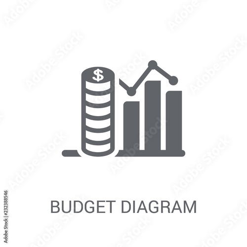 budget diagram icon. Trendy budget diagram logo concept on white background from Cryptocurrency economy and finance collection