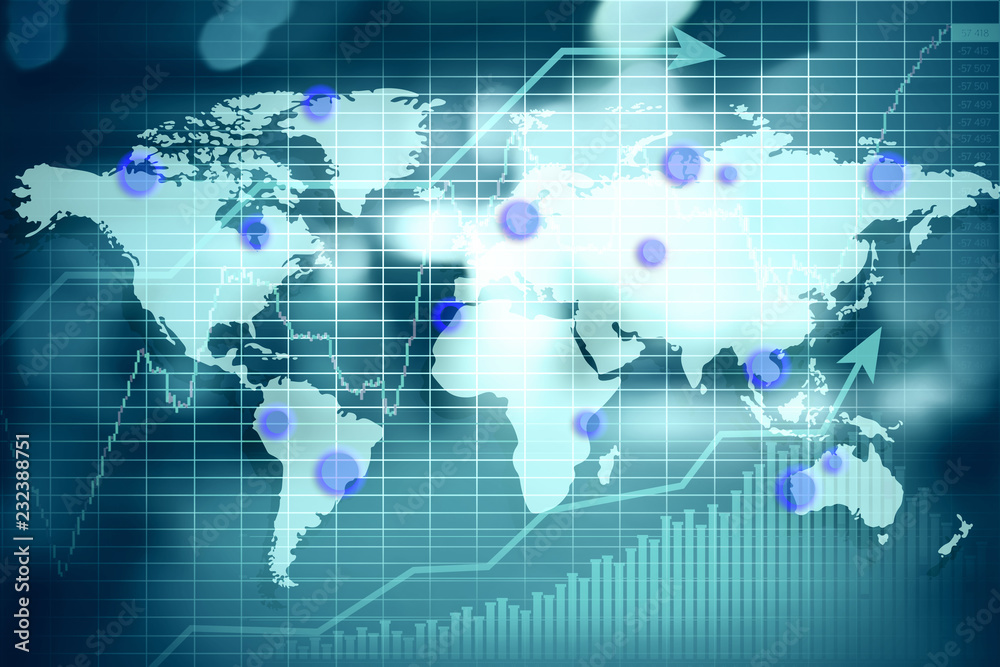 Stock exchange diagrams on blurred background Stock exchange diagrams on blurred background