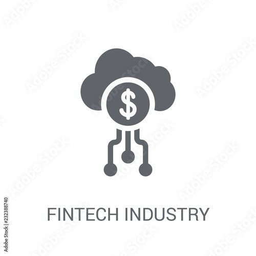 fintech industry icon. Trendy fintech industry logo concept on white background from Cryptocurrency economy and finance collection
