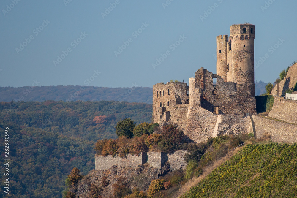 The ruins of the castle Ehrenfels in Germany