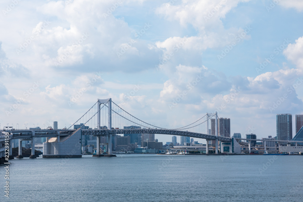  (東京都ｰ都市風景)富士見橋から見るレインボーブリッジ３