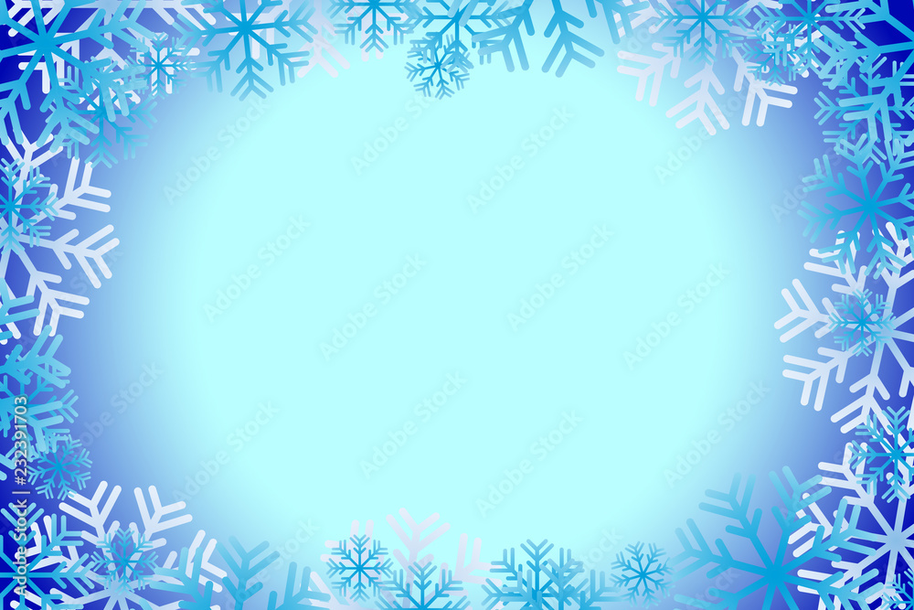 Blue christmas background with snowflakes. Vector image. Texture.