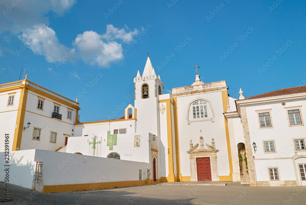 White church in Avís, Alentejo Portugal