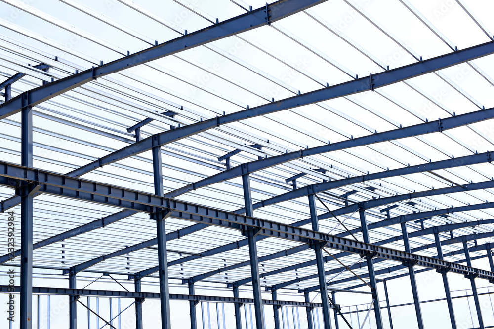 The steel frame structure is under construction The steel frame structure is under construction