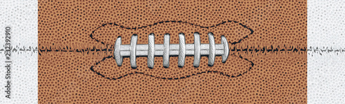Football Detail with White Stripes and Laces