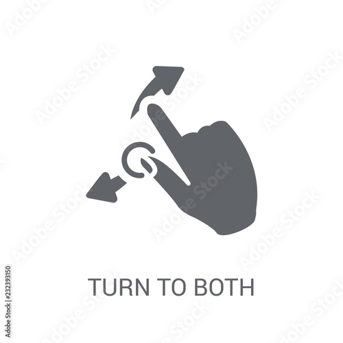 Turn to both directions gesture icon. Trendy Turn to both directions gesture logo concept on white background from Hands collection