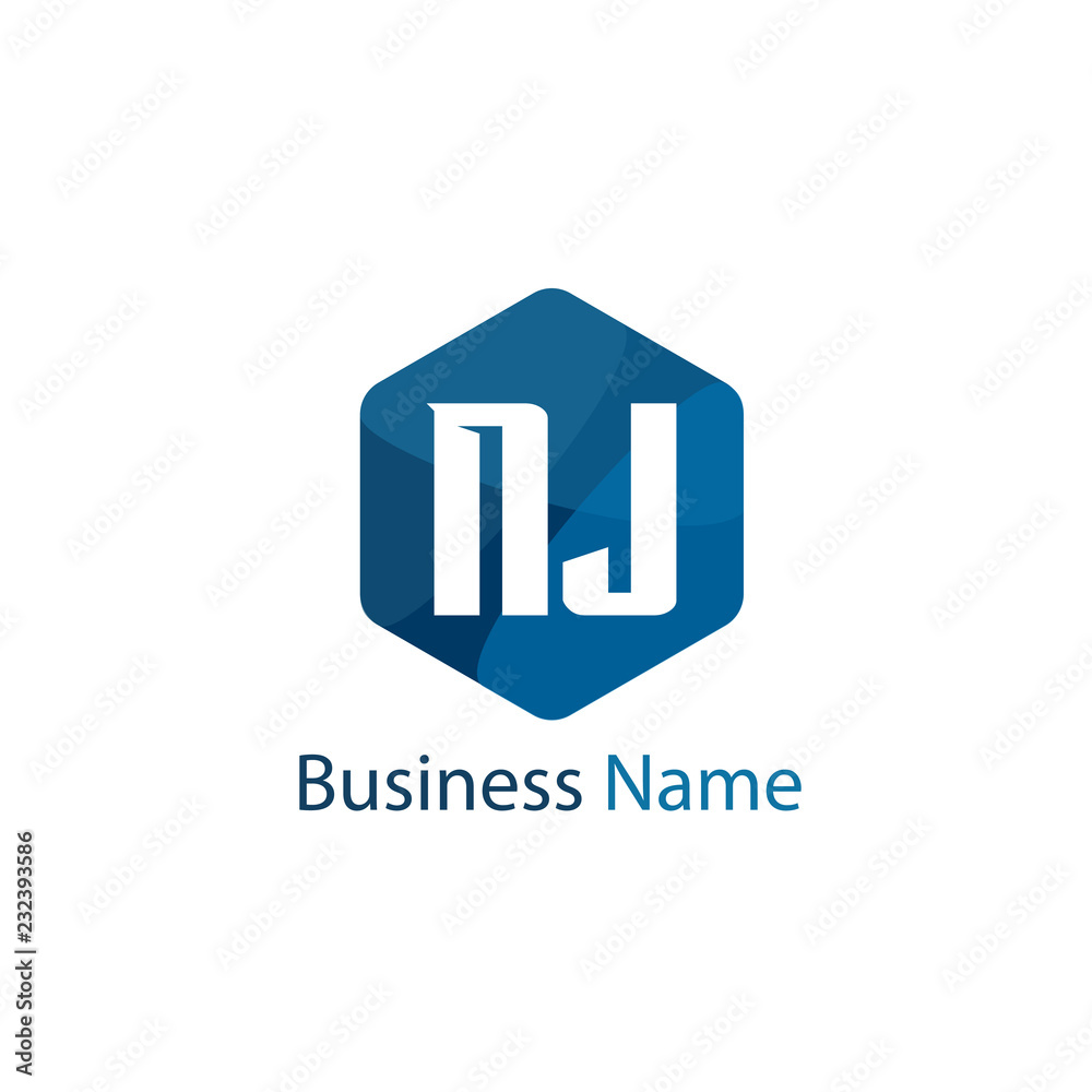 Obraz premium Initial Letter NJ Logo Template Design