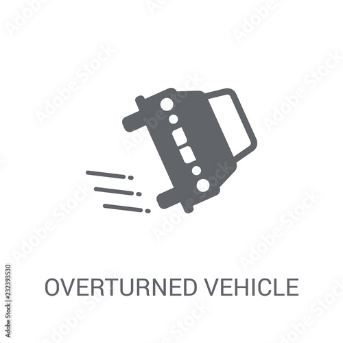 Overturned vehicle icon. Trendy Overturned vehicle logo concept on white background from Insurance collection