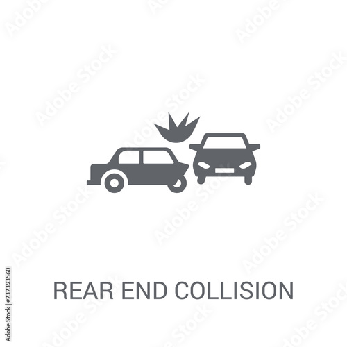 Rear end collision icon. Trendy Rear end collision logo concept on white background from Insurance collection