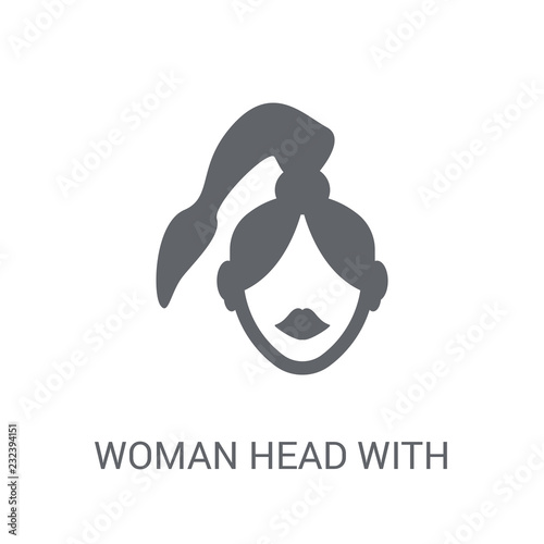 Woman Head with Ponytail icon. Trendy Woman Head with Ponytail logo concept on white background from Ladies collection