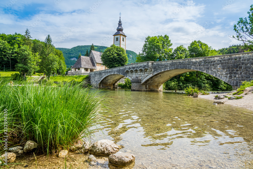 Beautiful Slovenia on the shores of Bohinj Lake