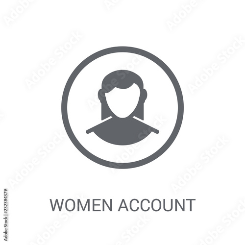 Women Account icon. Trendy Women Account logo concept on white background from Ladies collection