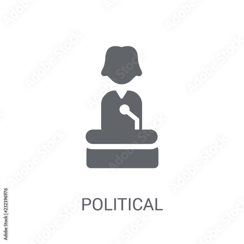 Political candidate speech icon. Trendy Political candidate speech logo concept on white background from Political collection